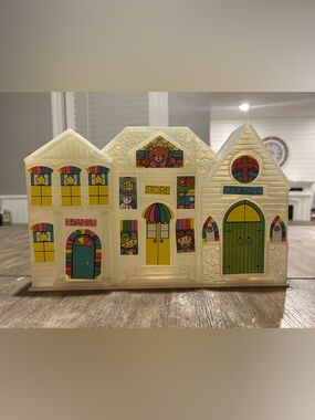 Vintage Rainbow Store Playhouse Case - Yellow & Multicolor money saving Bank